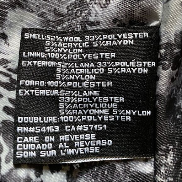 Guess Wool Blend Trench Coat Black Womens Size Medium - Picture 11 of 12